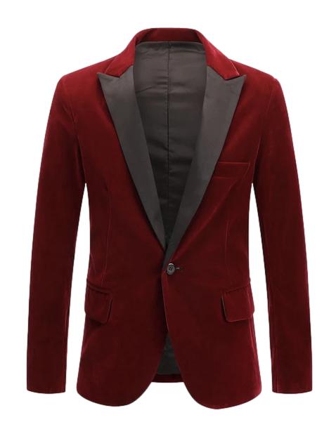 Hugh Heffner burgundy smoking jacket