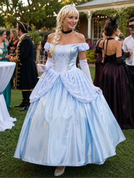 Cinderella costume for women with blue princess ball gown