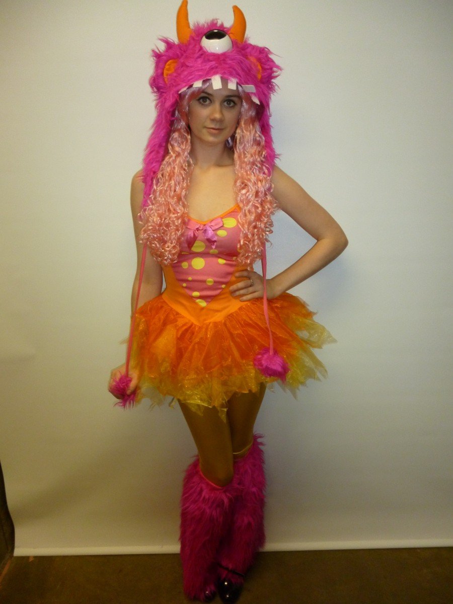 Monster Costume Girls Orange with Hood Creative Costumes