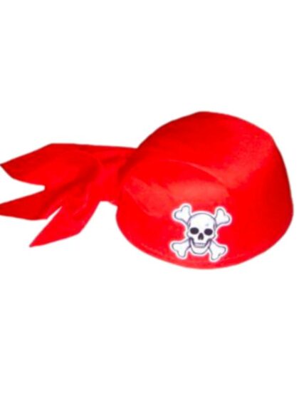 Pirate skull cap red