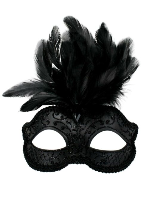 DANIELLA Black feather Mask
