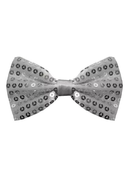 Silver Sequin bow tie