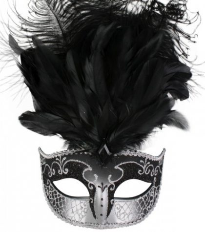 masquerade mask black silver