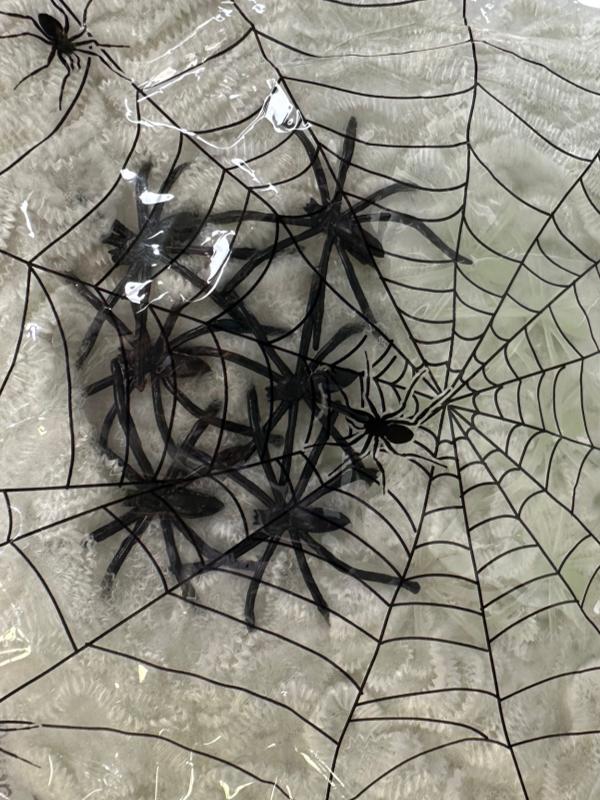 Fake Spider Web with 12 Spiders - Image 2
