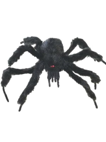 Fuzzy Posable Black Spider Decoration