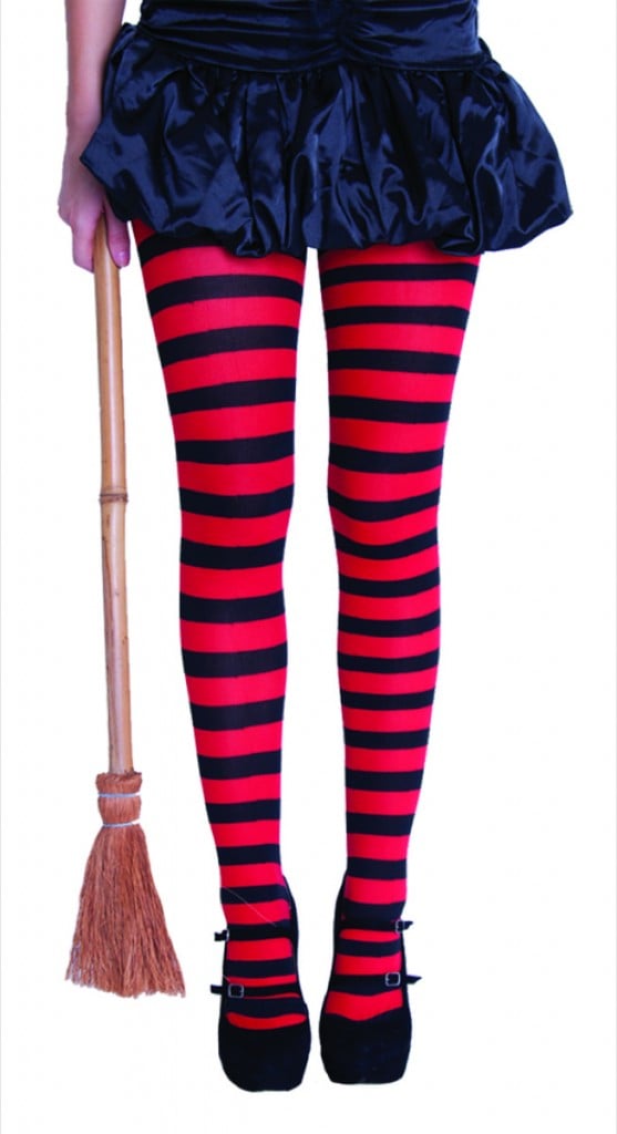 Stripy tights Adult red black Great costume Perfect for