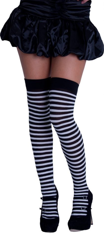 Black and white striped socks