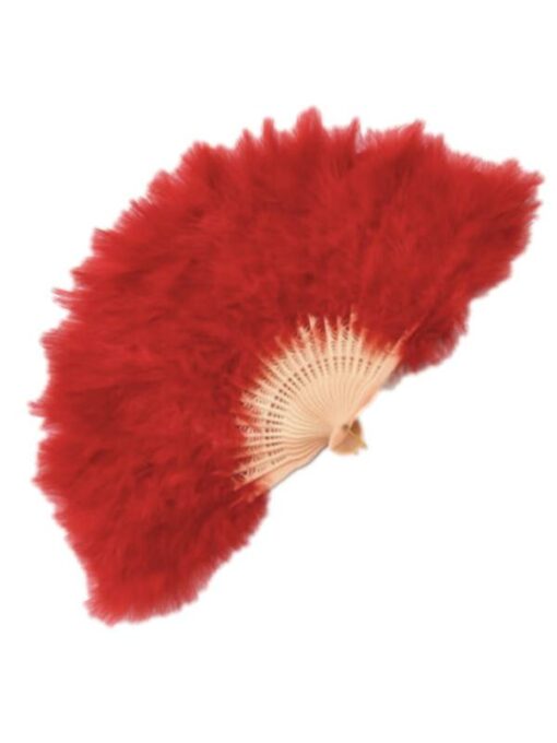 Red feather fan
