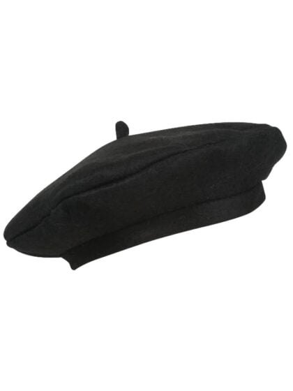 BERET Felt Black Hat