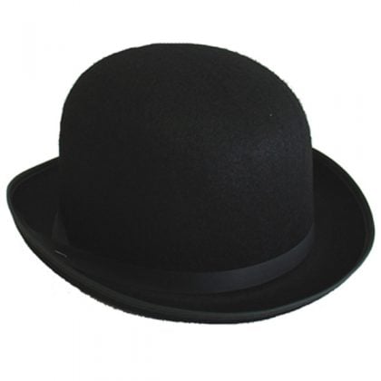 black bowler hat