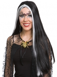 black white wig long