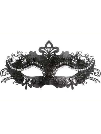 Black Rhinestone Venetian Mask