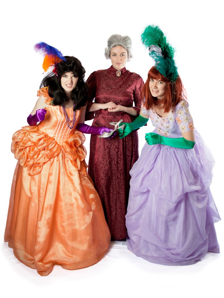 Wicked step mother and evil step sister costumes from Cinderella to hire.