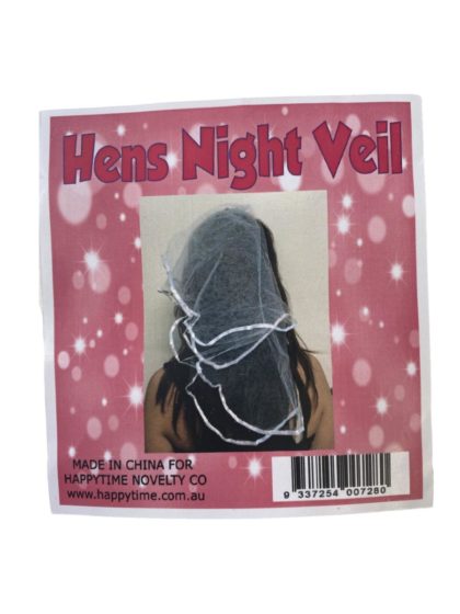 Hens night veil white
