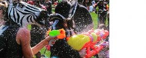 Muck up day water fight