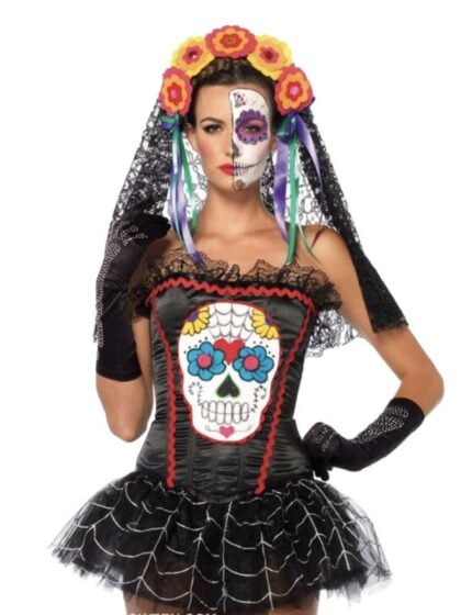 Sugar Skull Corset day of the dead Bustier