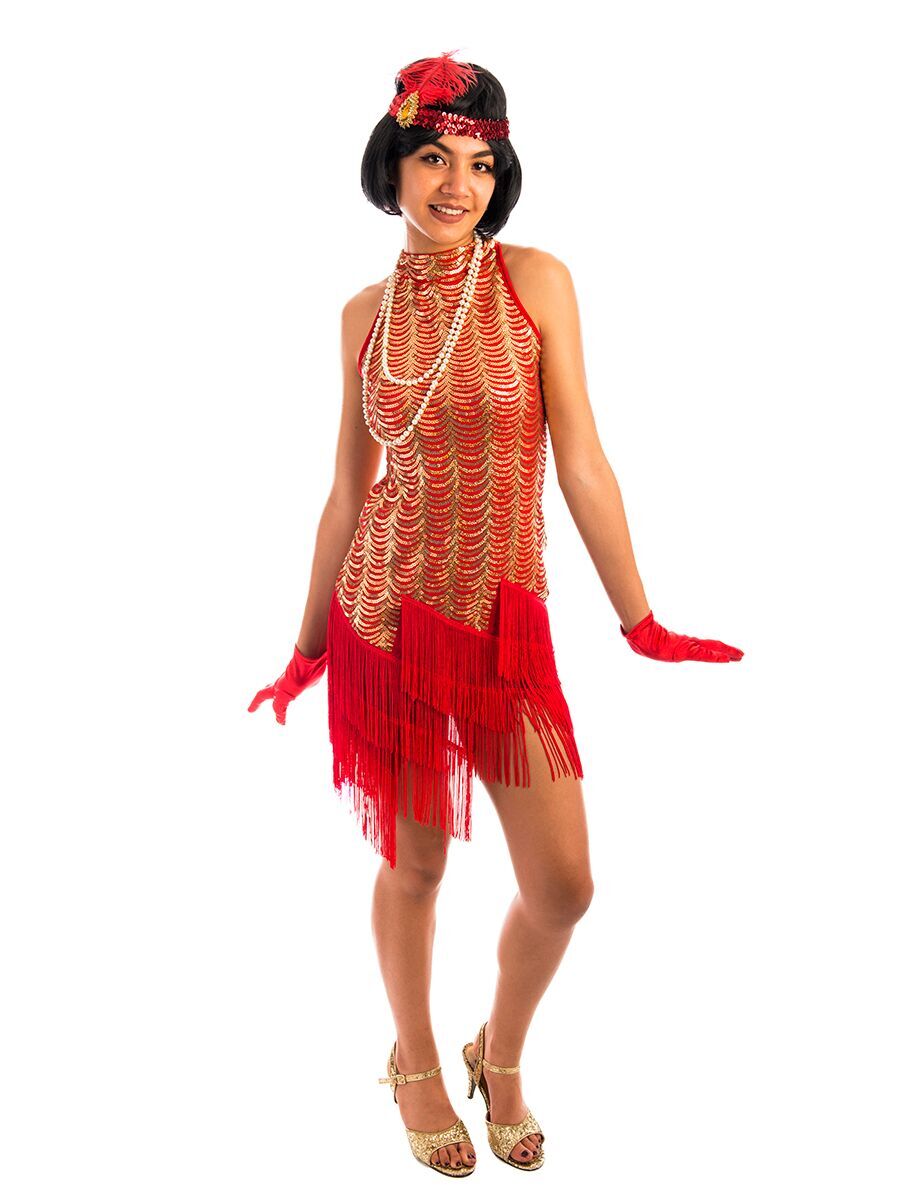 1920s Red and Gold Flapper -