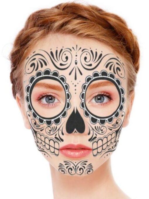 Day of the Dead Face Tattoo - Skeleton - Image 2