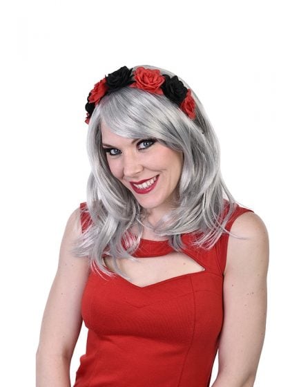 Black & Red Rose Headband