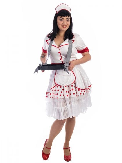 Ice Cream Scoop Girl Costume, Ice Cream Girl Costume, Waitress Costume, Retro Waitress Costume
