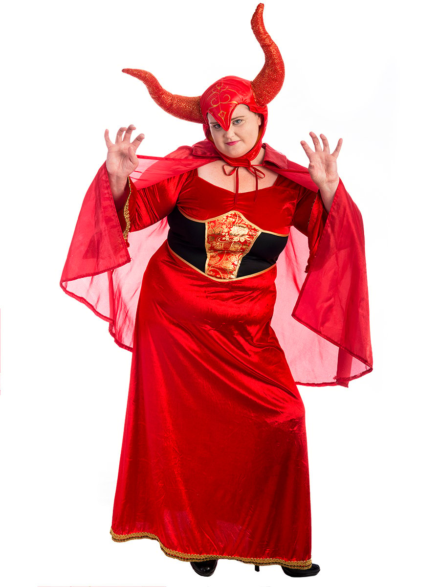 Travel to the depths of hell in this Devil Lady Plus Size costume. 