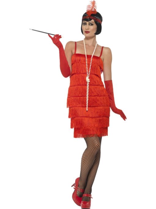 short red flapper costume