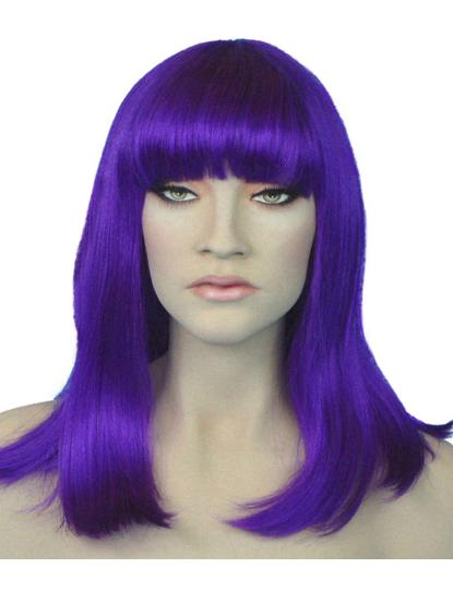 long purple wig