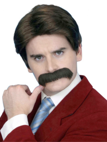 Brown News Reader Wig