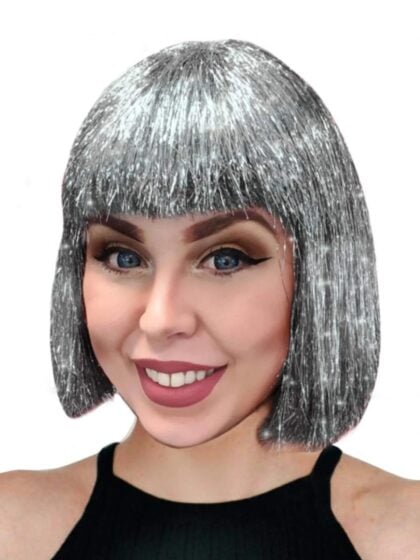 silver bob wig