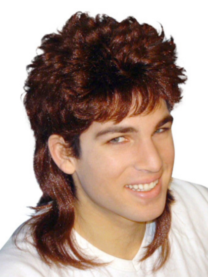 brown mullet wig