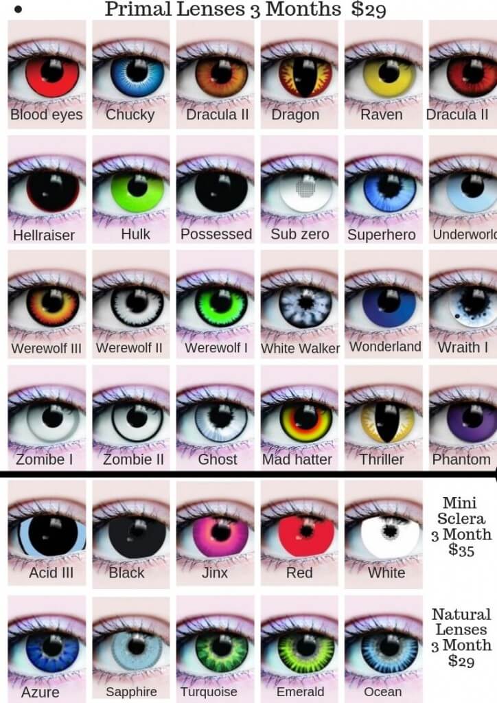 Colored Contact Lenses Costume for Halloween