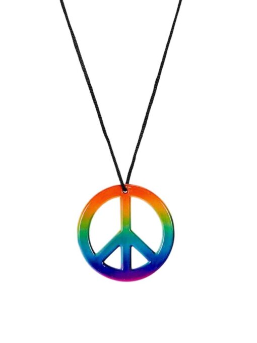 Rainboe peace sign necklace