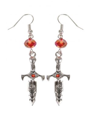 Silver dagger earrings