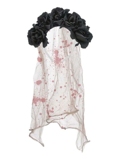 Black Rose Headband Veil