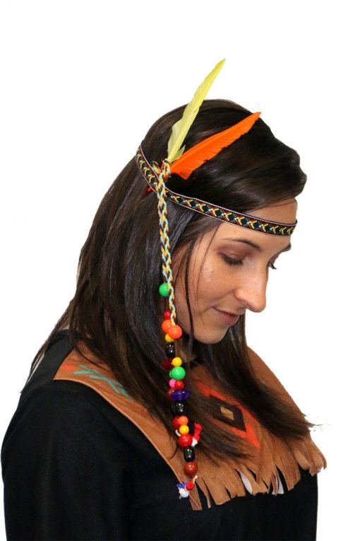 Indian Headband with Beads and Feathers