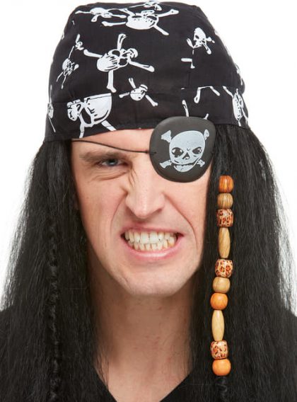 Pirate Eyepatch with Skull & Cross Bones