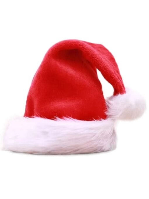 Premium Santa hat with soft red plush fabric and white faux fur trim alternative image