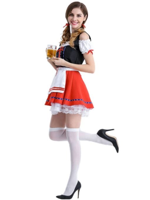 Red Oktoberfest Bavarian Costume - Adult - Image 2