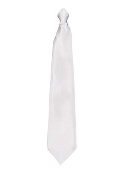 Satin Gangster Tie - White