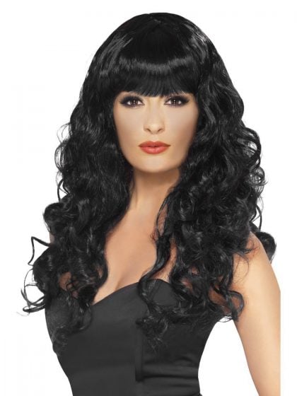 Long Black Curly Wig