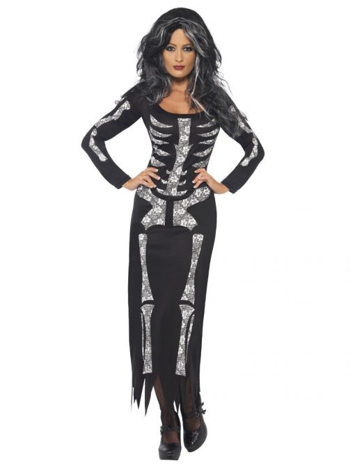 Skeleton Dress Costume, Black