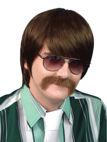 Brown 70s Mod Guy Wig