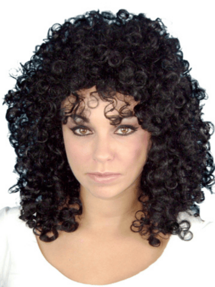 Black 80s Curly Ringlet Wig