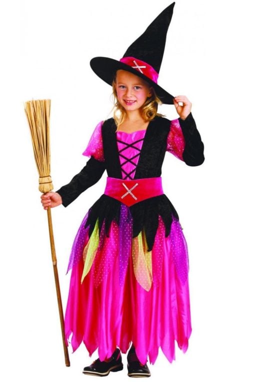 pink girls witch costume