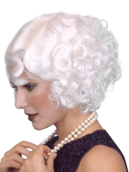 Cabaret White 20s Curly Wig