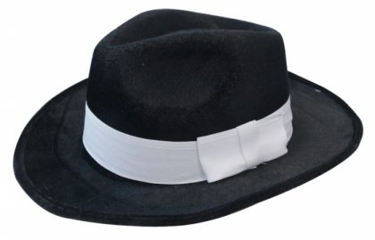 Deluxe Velour Gangster Hat - Black