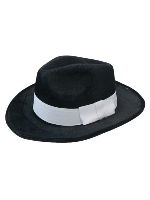 Deluxe Velour Gangster Hat - Black