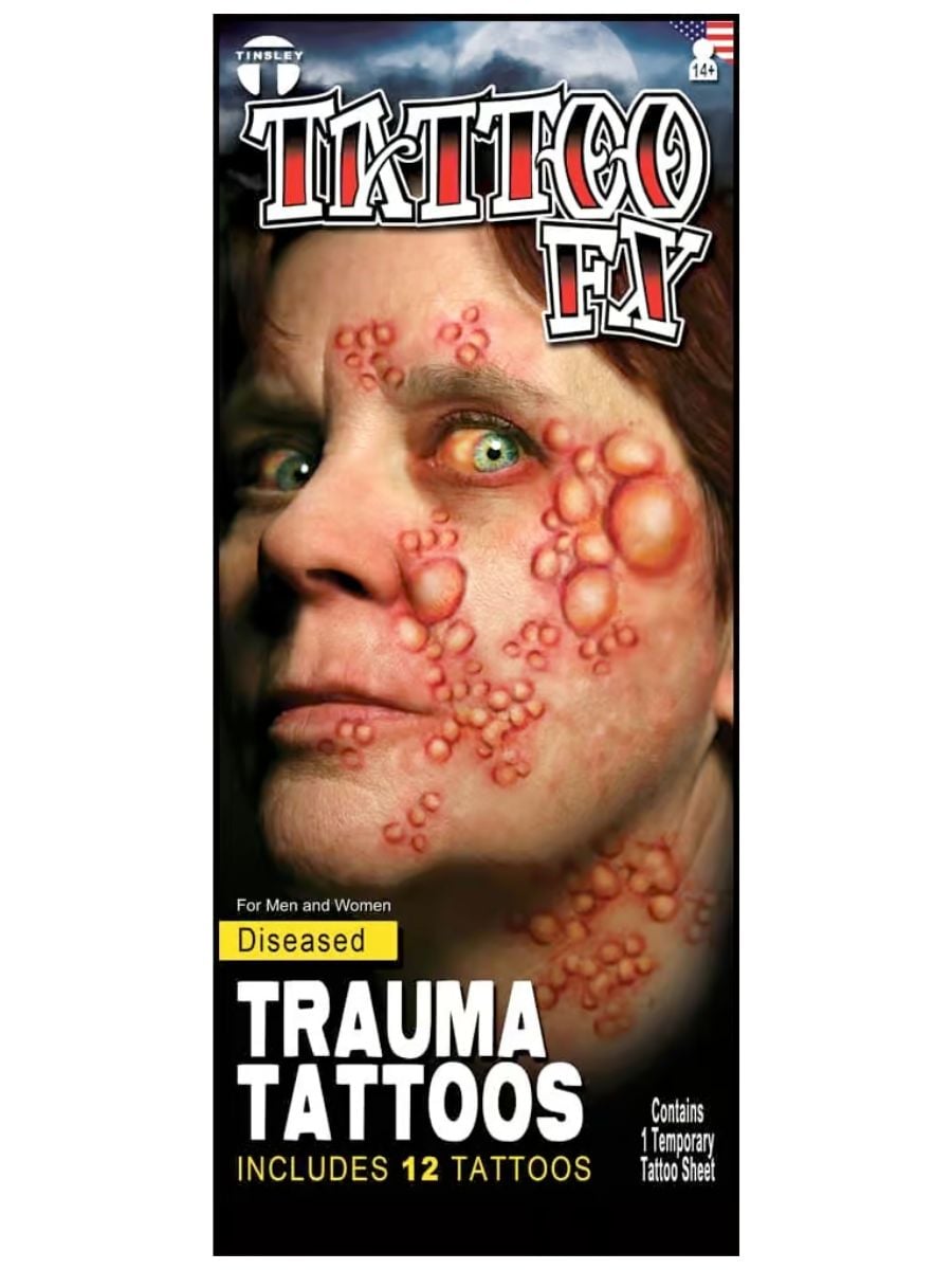 Diseased temporary tattoo