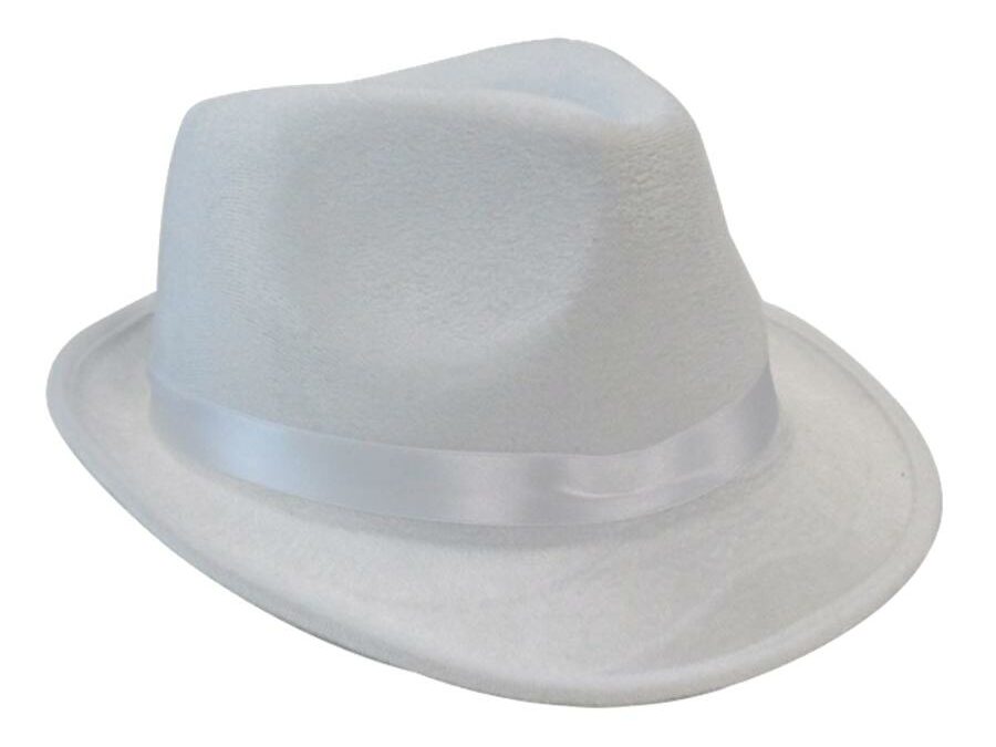 Fedora Gangster Hat – White