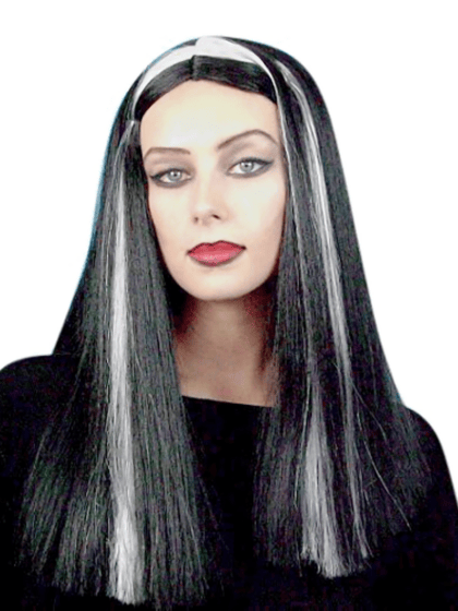 Lilly Munster Streak Wig